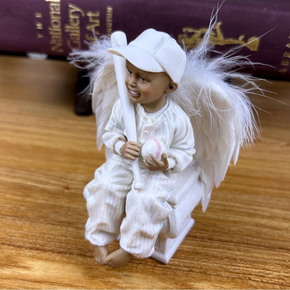 Sweet Child Angel Baseball Figurine Sculpture Whimsical Décor Collectible Rare - Picture 12 of 17